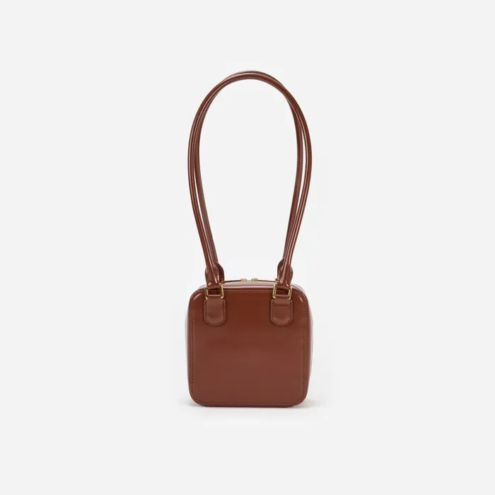 Self Portrait Handbags Women Brown Leather Square Shoulder Bag