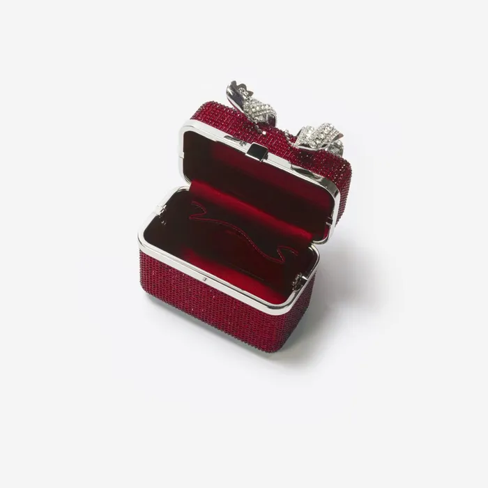 Self Portrait Handbags Women Burgundy Crystal Vanity Case