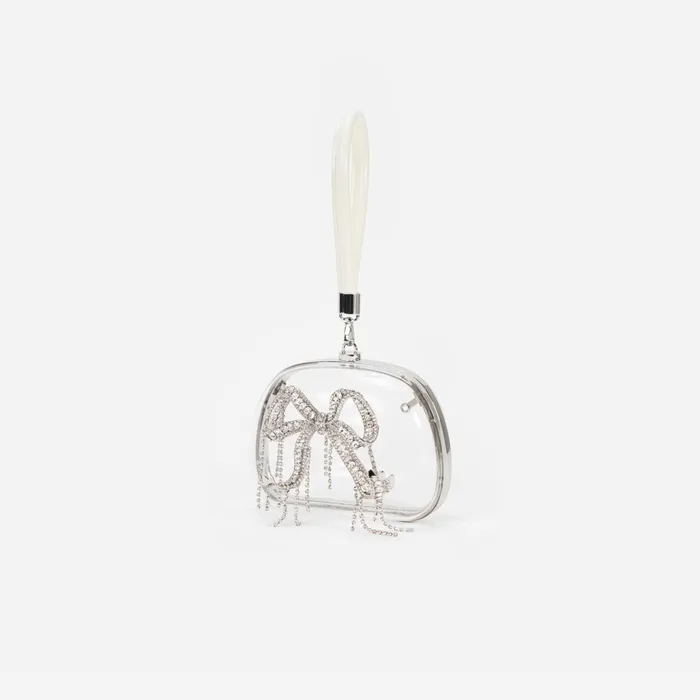 Self Portrait Handbags Women Clear Top Handle Clutch Bag