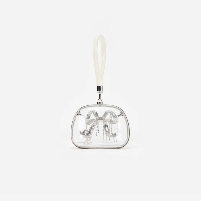 Self Portrait Handbags Women Clear Top Handle Clutch Bag