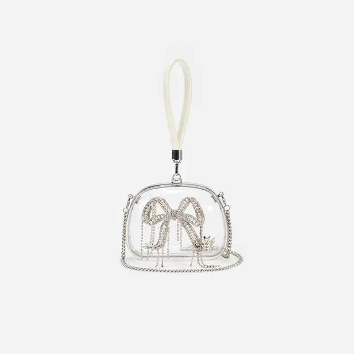 Self Portrait Handbags Women Clear Top Handle Clutch Bag