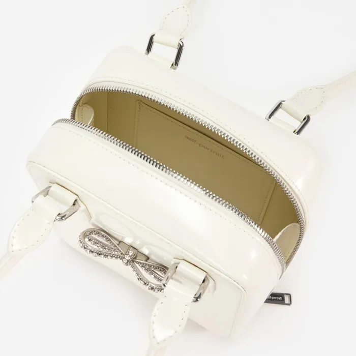Self Portrait Handbags Women Cream Leather Square Shoulder Bag