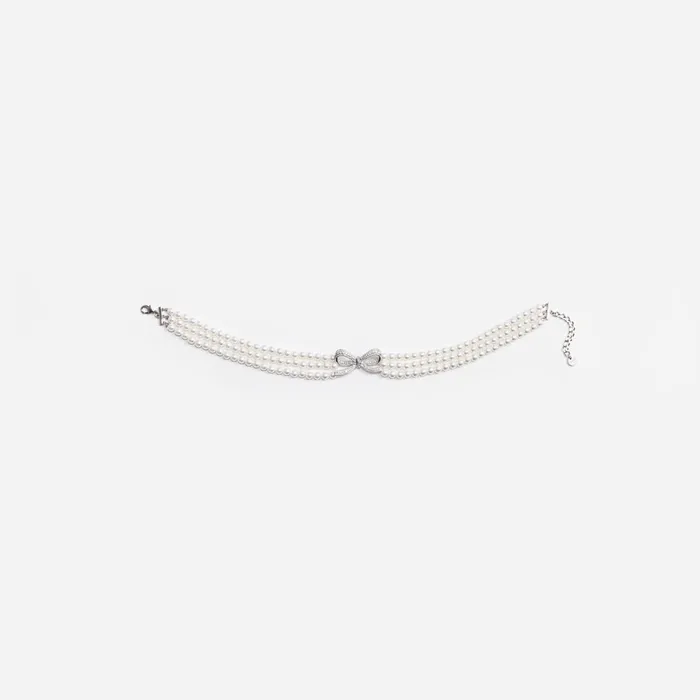 Self Portrait Jewellery Women Pearl Bow Choker