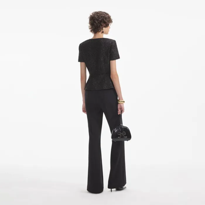Self Portrait Jumpsuits Women Black Tinsel Boucle Jumpsuit