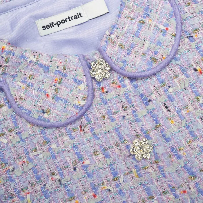 Self Portrait Kids Lilac Boucle Jacket