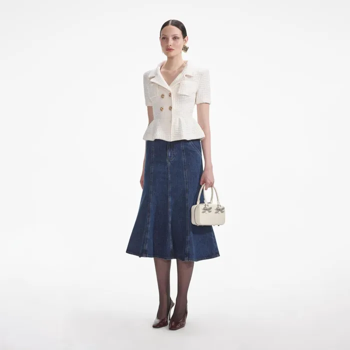 Self Portrait Knitwear Women Cream Textured Knit Top