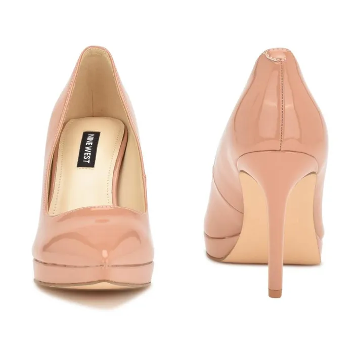Shelbe Platform Pumps Nude Patent Women Nine West Heels Shelbe Platform Pumps Nude Patent Women Nine West Heels