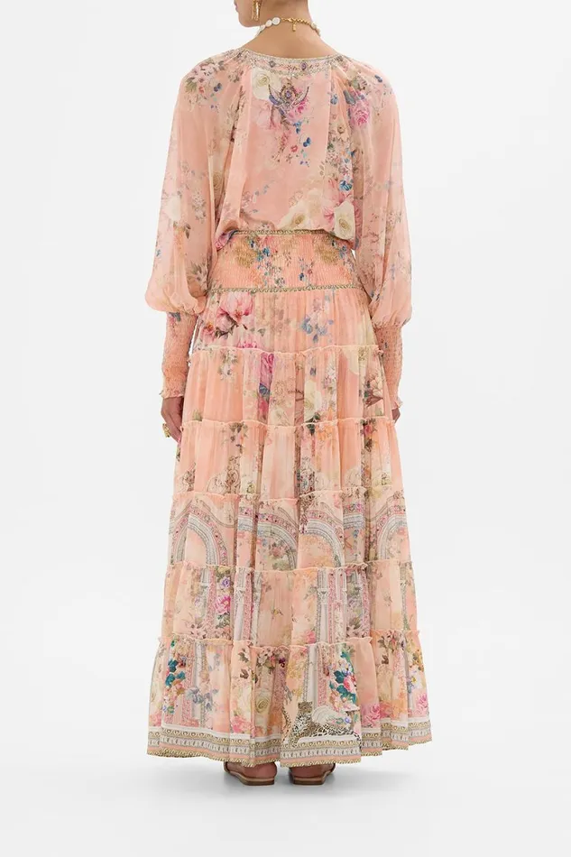 SHIRRED WAIST TIERED CIRCLE SKIRT THE JEWELLERY PALACE The Jewellery Palace Womens Camilla Skirts SHIRRED WAIST TIERED CIRCLE SKIRT THE JEWELLERY PALACE The Jewellery Palace Womens Camilla Skirts