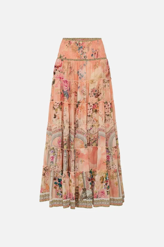 SHIRRED WAIST TIERED CIRCLE SKIRT THE JEWELLERY PALACE The Jewellery Palace Womens Camilla Skirts