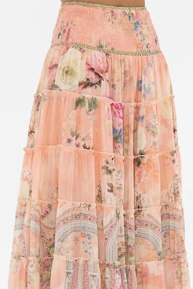 SHIRRED WAIST TIERED CIRCLE SKIRT THE JEWELLERY PALACE The Jewellery Palace Womens Camilla Skirts