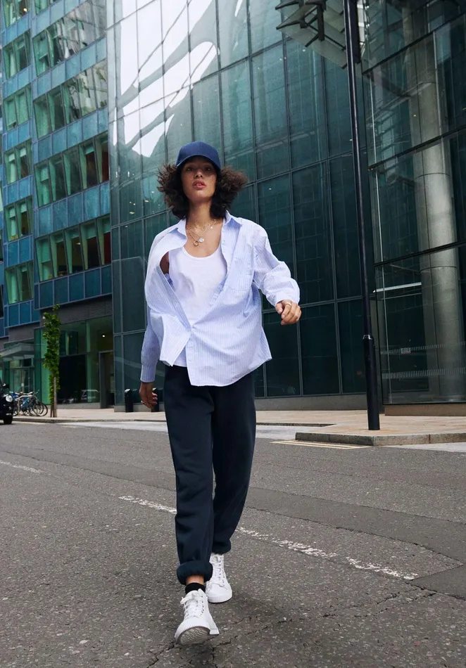 Shirts and Blouses Women Hush Erica Oversized Striped Shirt Adriatic Blue