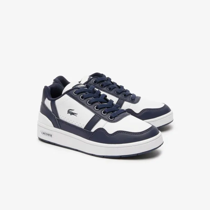 Shoes and Accessories Kids Lacoste Children039s TClip Sneakers White Navy 042