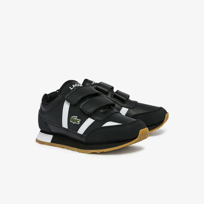Shoes and Accessories Kids Lacoste Childrens Partner Sneakers Blackwhite 312