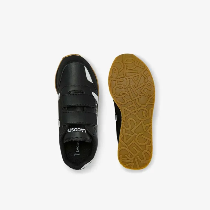 Shoes and Accessories Kids Lacoste Childrens Partner Sneakers Blackwhite 312
