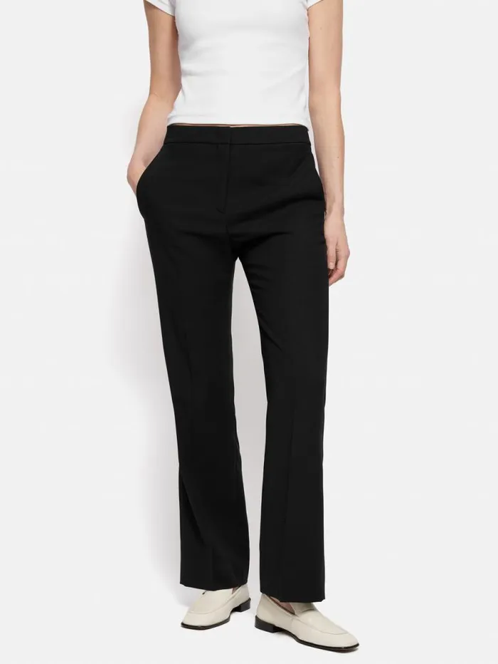 Short Fluid Twill Mason Trousers Black Women Jigsaw Suits and Tailoring