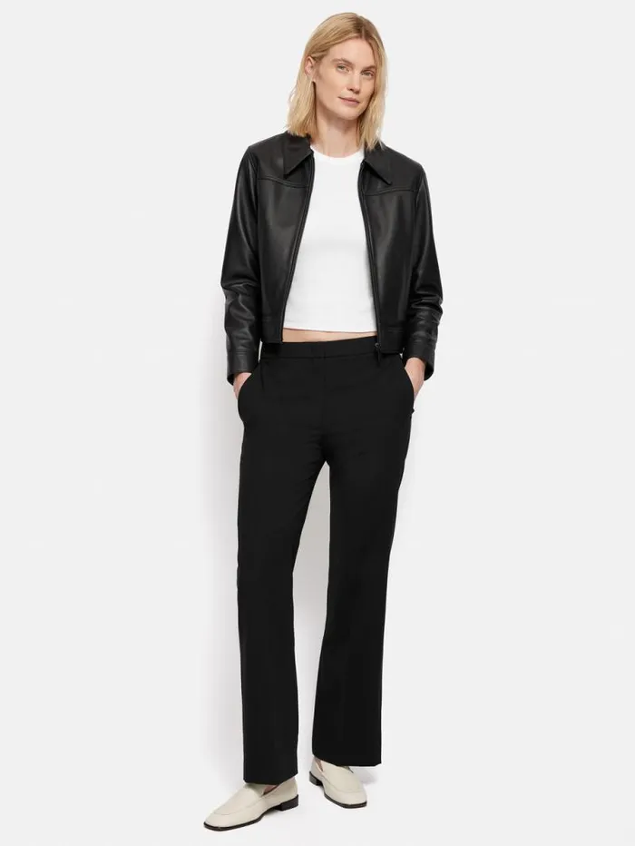 Short Fluid Twill Mason Trousers Black Women Jigsaw Suits and Tailoring