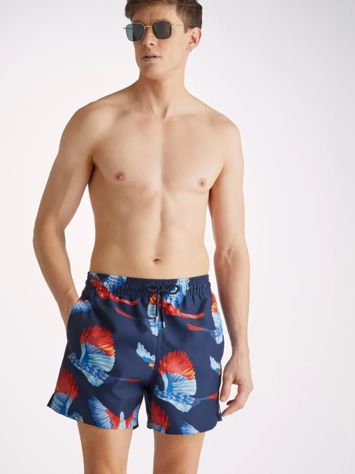 Short Length Swim Shorts Men Derek Rose Swim Shorts Maui 54 Navy