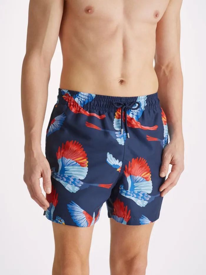 Short Length Swim Shorts Men Derek Rose Swim Shorts Maui 54 Navy