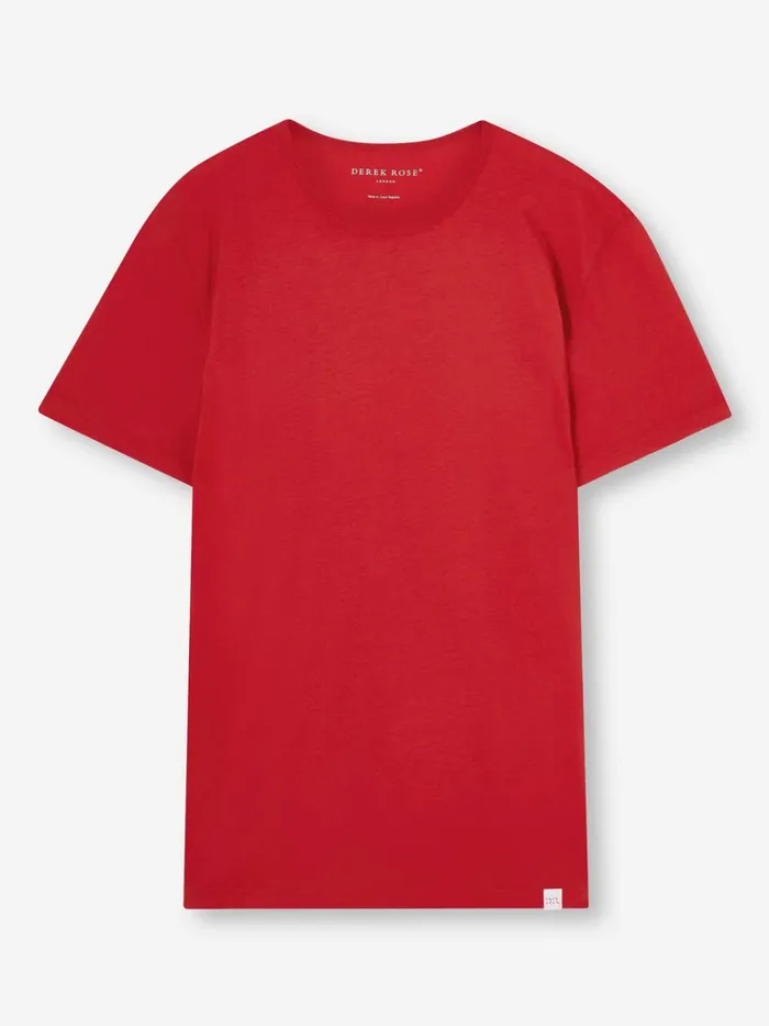 Short Sleeve TShirts Men Derek Rose Short Sleeve TShirt Riley 2 Pima Cotton Red