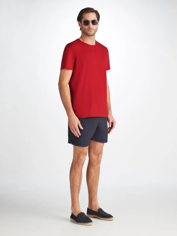 Short Sleeve TShirts Men Derek Rose Short Sleeve TShirt Riley 2 Pima Cotton Red