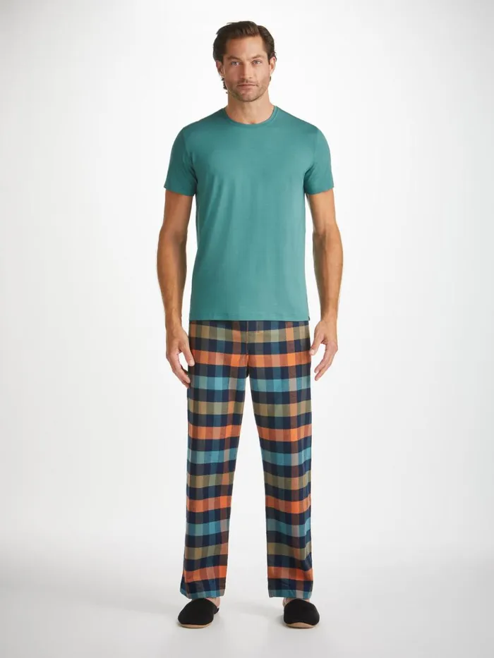 Short Sleeve TShirts Men Derek Rose TShirt Basel Micro Modal Stretch Teal