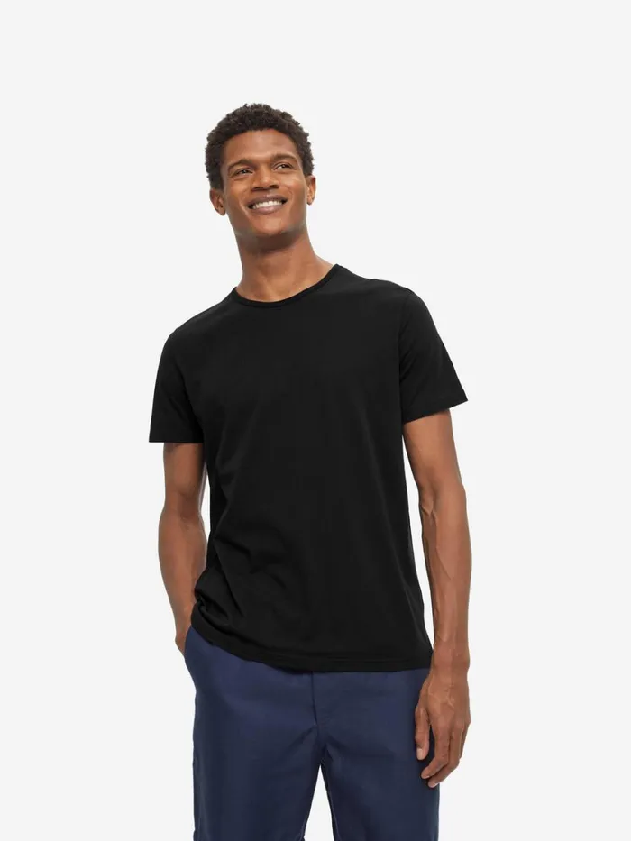 Short Sleeve TShirts Men Derek Rose TShirt Riley Pima Cotton Black