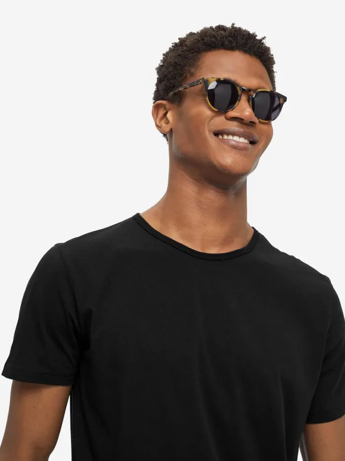 Short Sleeve TShirts Men Derek Rose TShirt Riley Pima Cotton Black