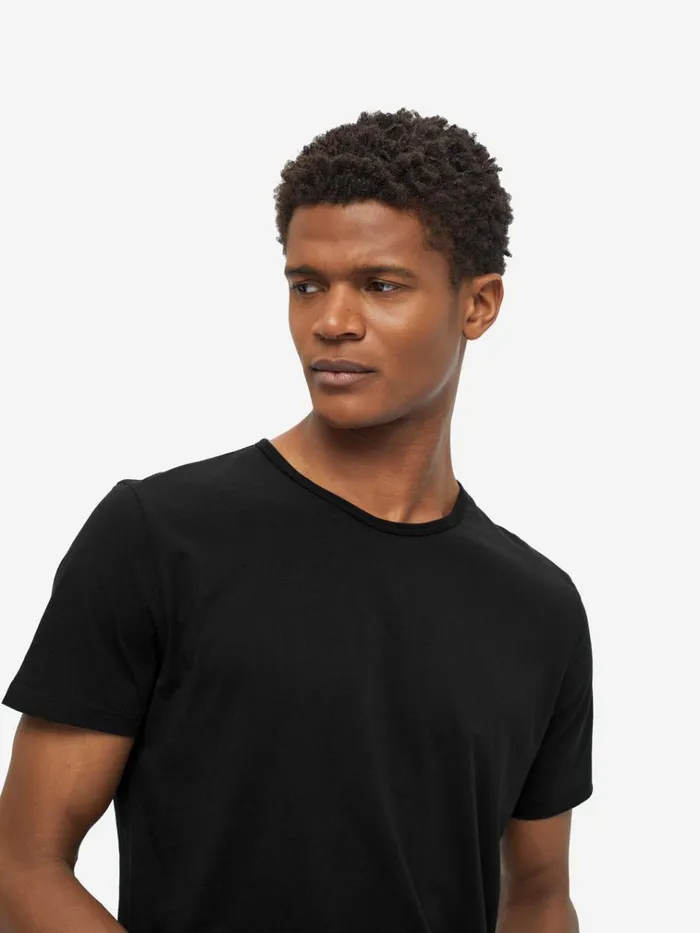 Short Sleeve TShirts Men Derek Rose TShirt Riley Pima Cotton Black