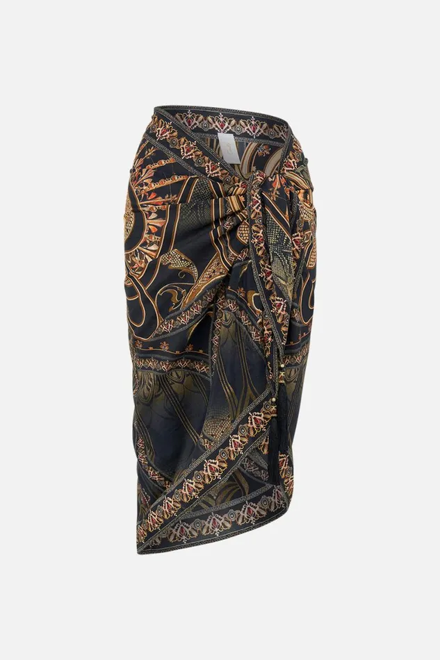 SHORT TASSEL SARONG NOUVEAU NOIR Nouveau Noir Womens Camilla Sarongs