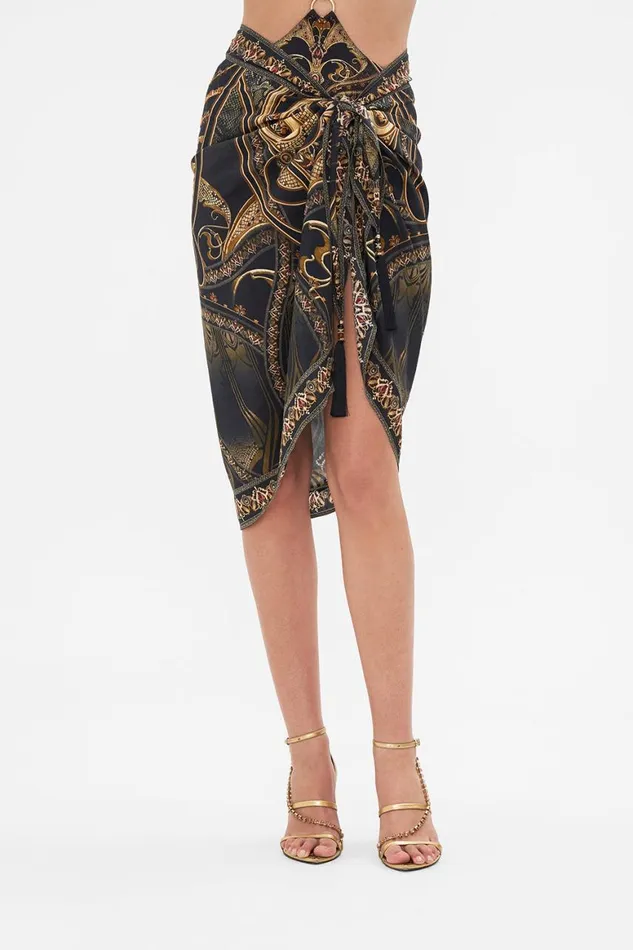 SHORT TASSEL SARONG NOUVEAU NOIR Nouveau Noir Womens Camilla Sarongs