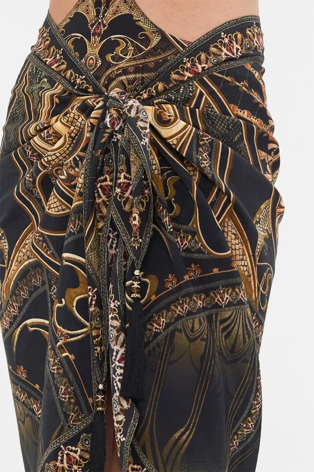 SHORT TASSEL SARONG NOUVEAU NOIR Nouveau Noir Womens Camilla Sarongs