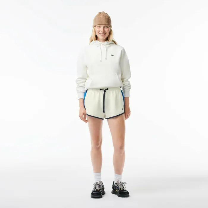 Shorts and Skirts Women Lacoste Women039s Contrast Seam Piqu Shorts White 70v