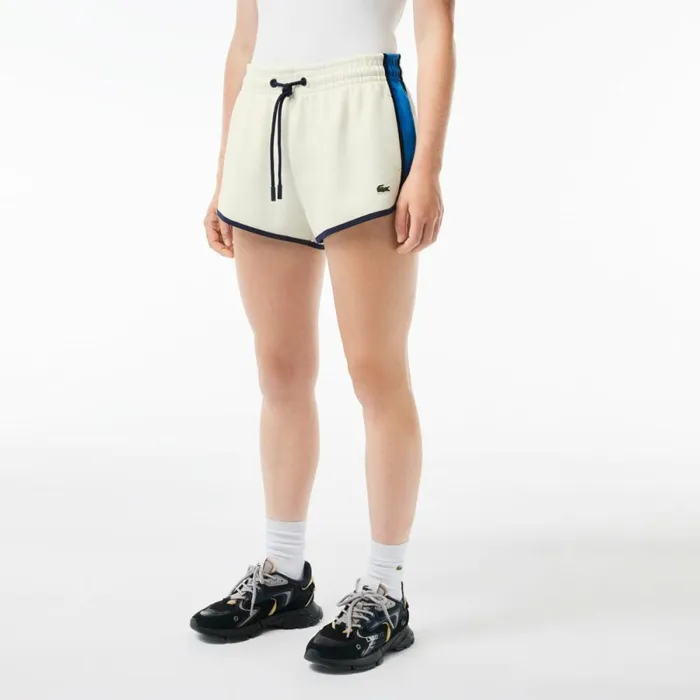 Shorts and Skirts Women Lacoste Women039s Contrast Seam Piqu Shorts White 70v