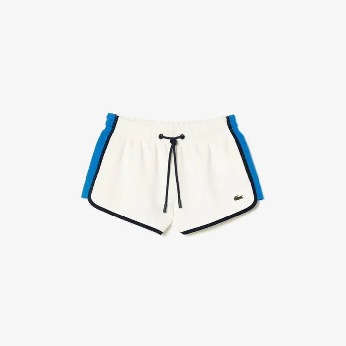 Shorts and Skirts Women Lacoste Women039s Contrast Seam Piqu Shorts White 70v