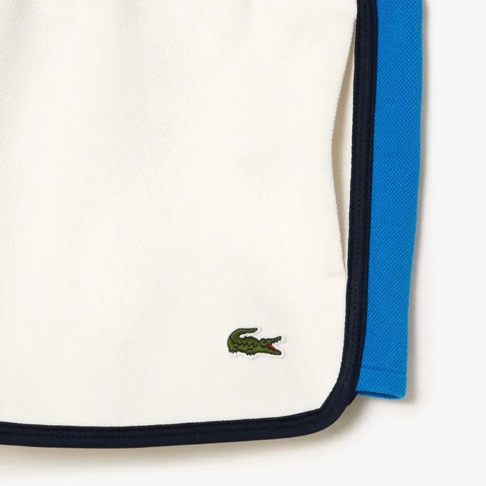 Shorts and Skirts Women Lacoste Women039s Contrast Seam Piqu Shorts White 70v