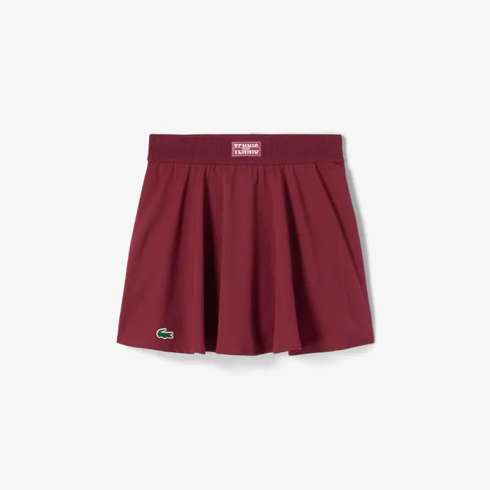 Shorts and Skirts Women Lacoste Women039s Pleated Back UltraDry Tennis Skirt Bordeaux Mii