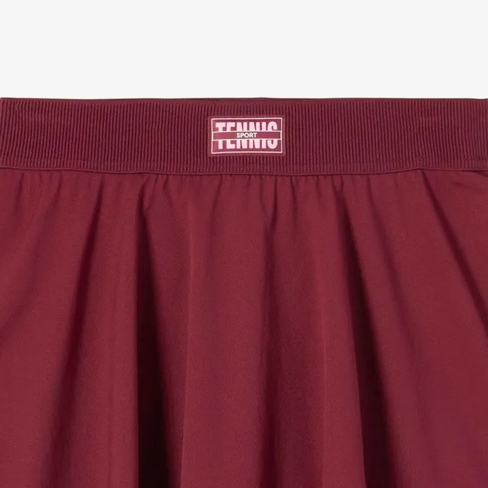 Shorts and Skirts Women Lacoste Women039s Pleated Back UltraDry Tennis Skirt Bordeaux Mii