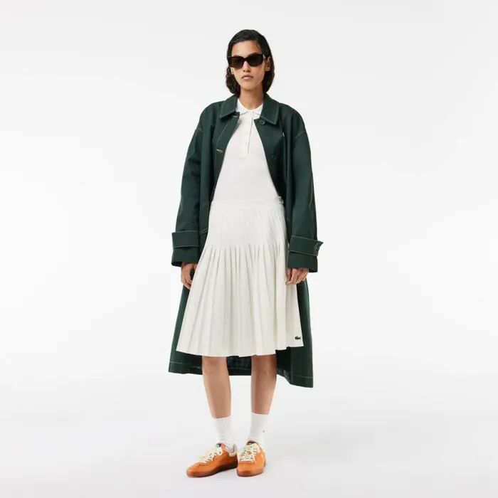 Shorts and Skirts Women Lacoste Women039s Pleated Twill Skirt White 70v