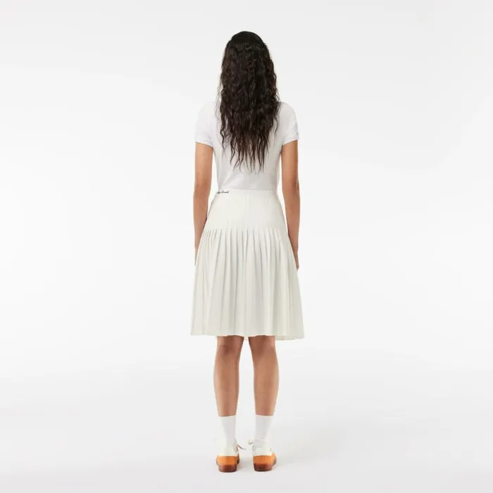 Shorts and Skirts Women Lacoste Women039s Pleated Twill Skirt White 70v