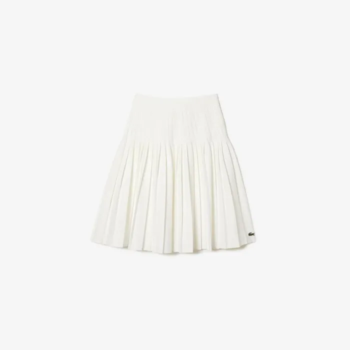 Shorts and Skirts Women Lacoste Women039s Pleated Twill Skirt White 70v