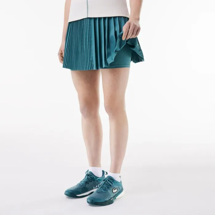 Shorts and Skirts Women Lacoste Women039s UltraDry Pleated Tennis Skirt Blue Iv5