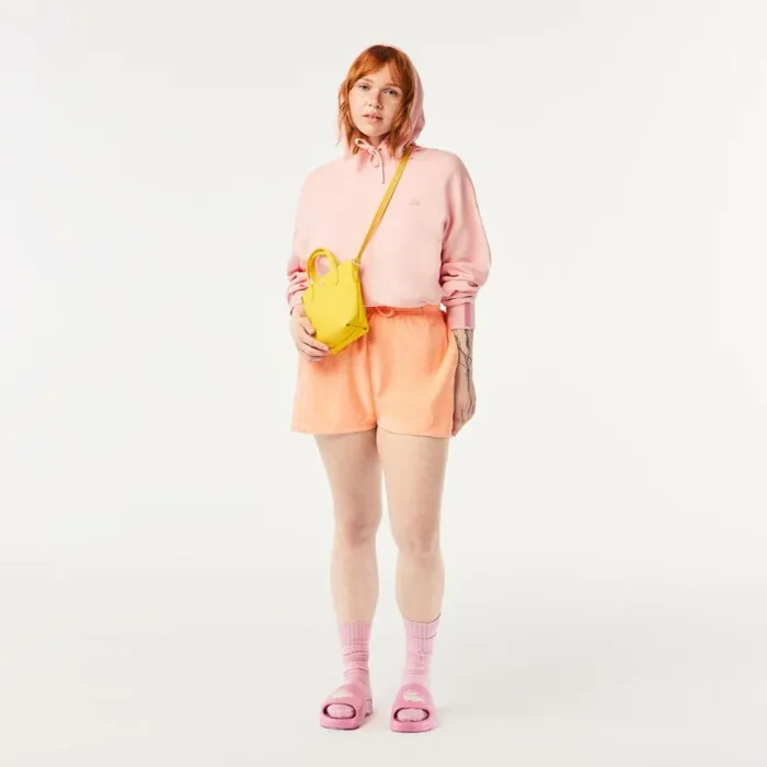 Shorts and Skirts Women Lacoste Womens Organic Cotton Terry Shorts Light Orange Heb