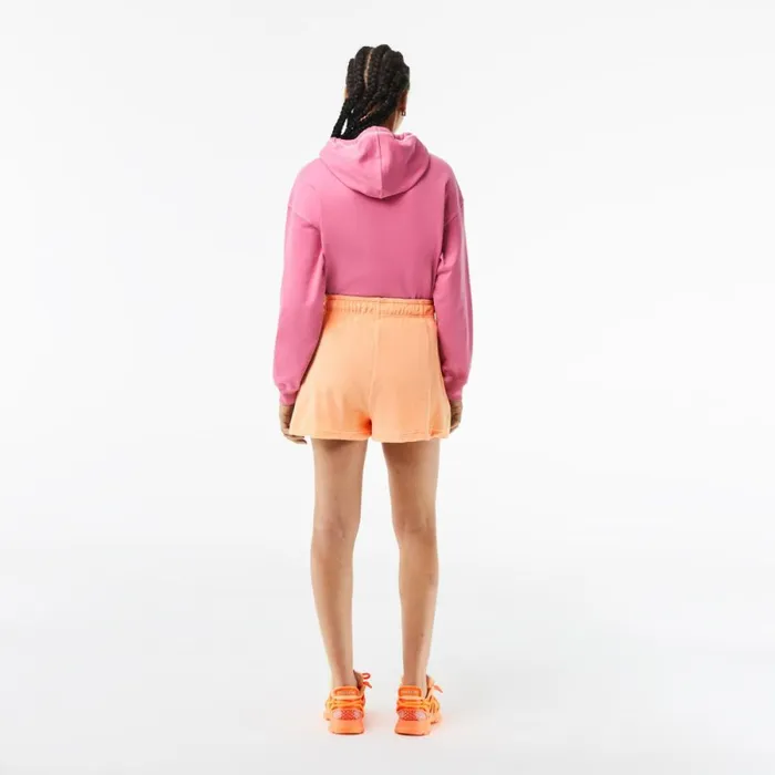 Shorts and Skirts Women Lacoste Womens Organic Cotton Terry Shorts Light Orange Heb