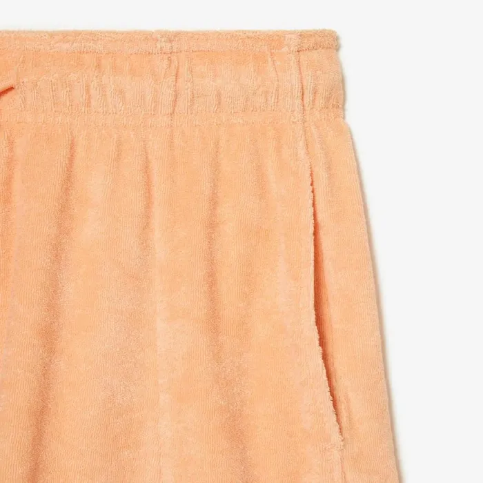 Shorts and Skirts Women Lacoste Womens Organic Cotton Terry Shorts Light Orange Heb
