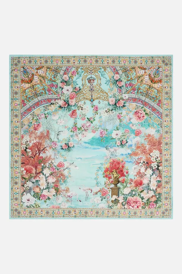 SILK SQUARE SCARF THE JEWELLERY MUSEUM The Jewellery Museum WomensMens Camilla Scarves