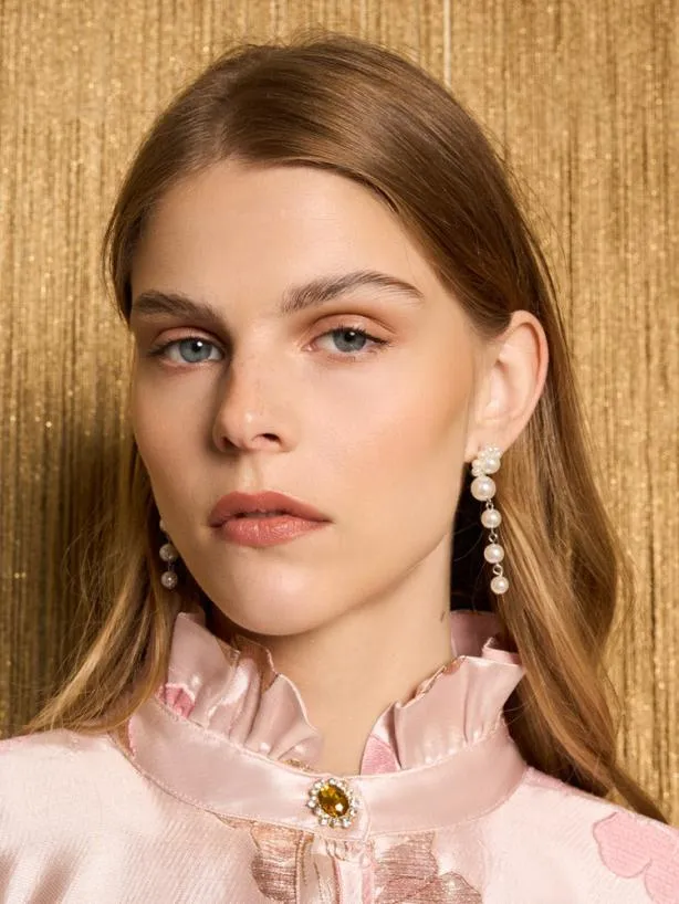 Sister Jane Accessories Womenswear DREAM Diva Pearl Crop Earrings Ivory Pearl