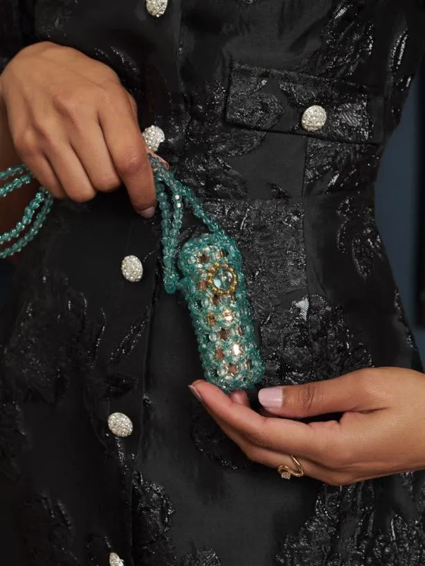 Sister Jane Accessories Womenswear Showcase Bead Lipstick Bag Aqua Green
