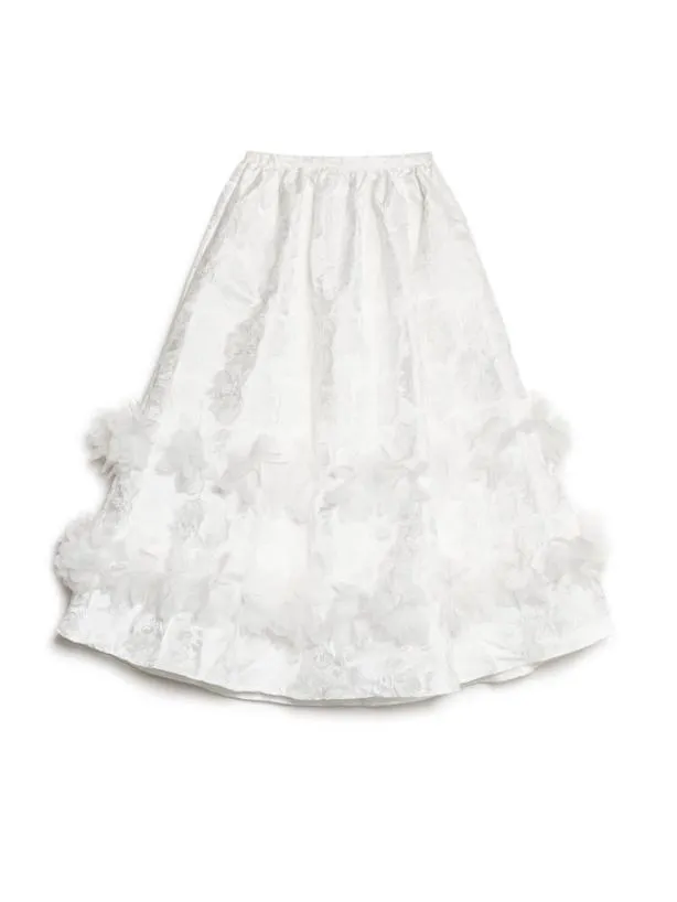 Sister Jane Bottoms Womenswear DREAM Giselle Jacquard Midi Skirt Pearl White