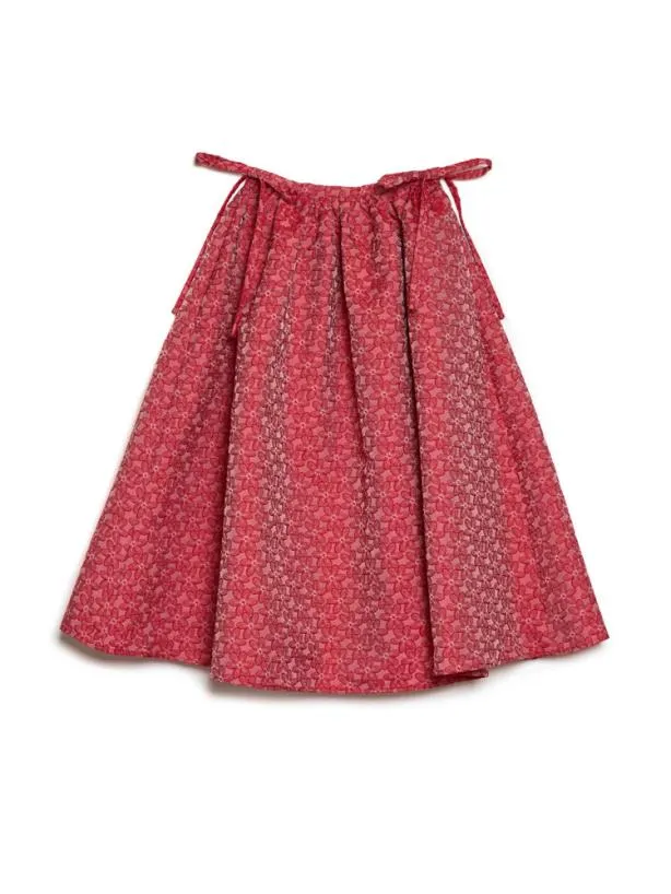 Sister Jane Bottoms Womenswear Flower Power Jacquard Midi Skirt Ruby Red