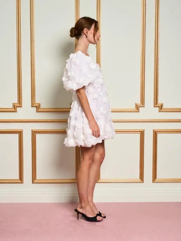 Sister Jane Dresses Womenswear DREAM Belle Bloom Applique Dress Ivory Cream
